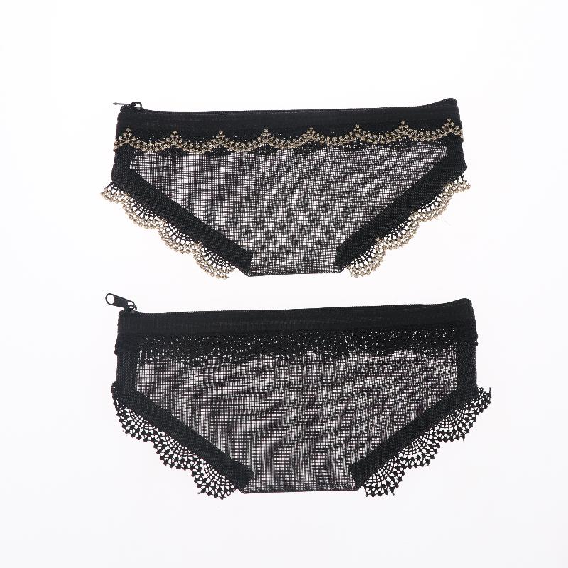 Briefs Shape Cosmetic Bag Mesh Lace Heart Makeup Storage Pouch Y2K Transparent Toiletry Bag Storage For Travel
