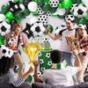 128PCS Football Balloon Wreath Kit - Green, White and Black Arches for Sports Parties, Birthdays, Etc. - Indoor/outdoor Decor
