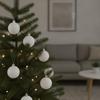 24 Pieces Plastic Christmas Ornament with Metal Cap Paintable Ornaments Bulk