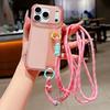 KEYSION Crossbody Wrist Strap Transparent Phone Case for iPhone 13 14 15 16 17 Pro Max Air 16 Plus Long Lanyard Shockproof Cover