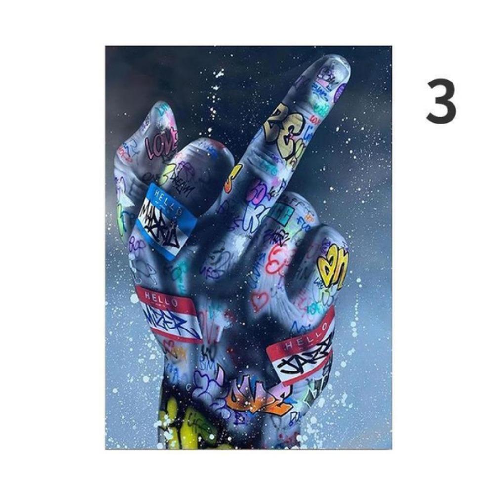 Pittura su tela astratta, poster di gesti, graffiti di strada, arte con le dita, stampa artistica da parete, stampe moderne, quadri modulari per soggiorno, arredamento per la casa