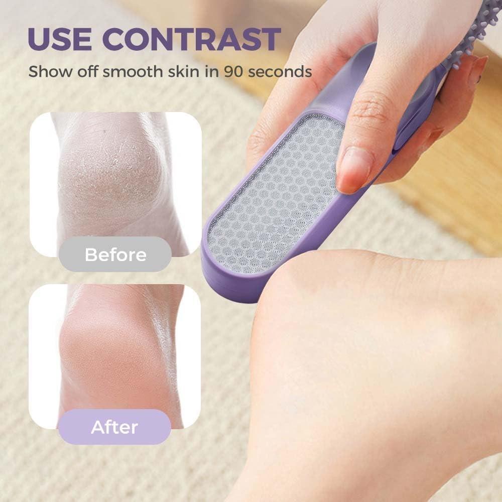 2-in-1 Foldable Foot Scrub Board with Toe Separator Cleaner, 2026 New Corn Remover (Heel Scraper and Shower Foot Scrub for Removing Dead Skin)