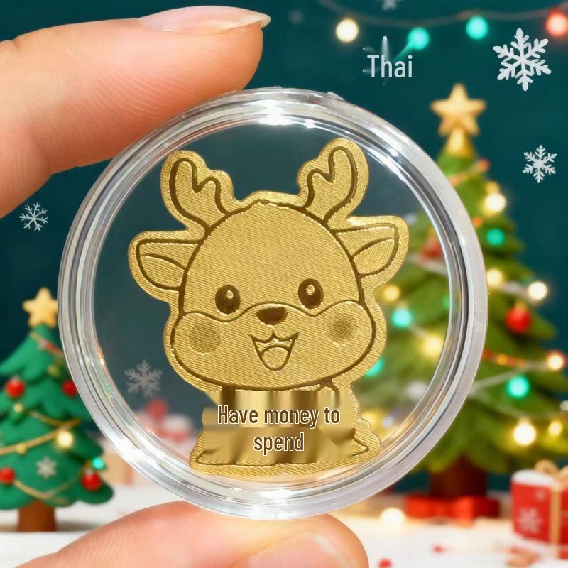 999 Fine Gold Santa Claus Sticker: Prosperity & Joy Mobile Phone Gift