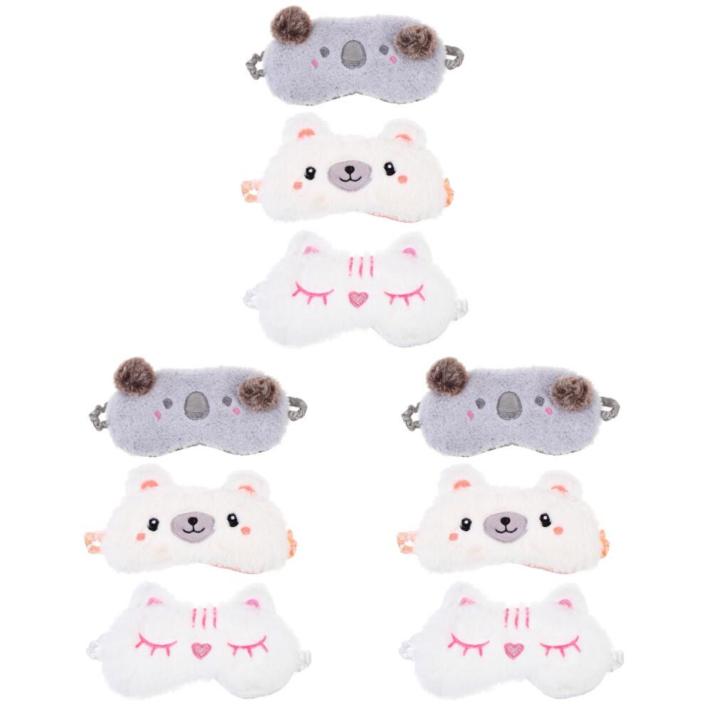 9Stk Komfortable Augenbinden Bunt Mit Tierdesign Leichte Schlafmasken