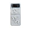 For Samsung Zflip6 Phone Case Flip Cover Zflod5 Bow Folding Screen Flip 4 Rhinestone W24 Protective Case