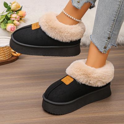 Large Size Winter New Fur Integrated Snow Boots Women's Non-slip Cotton Boots Piled and Thickened Warm Cotton Shoes
