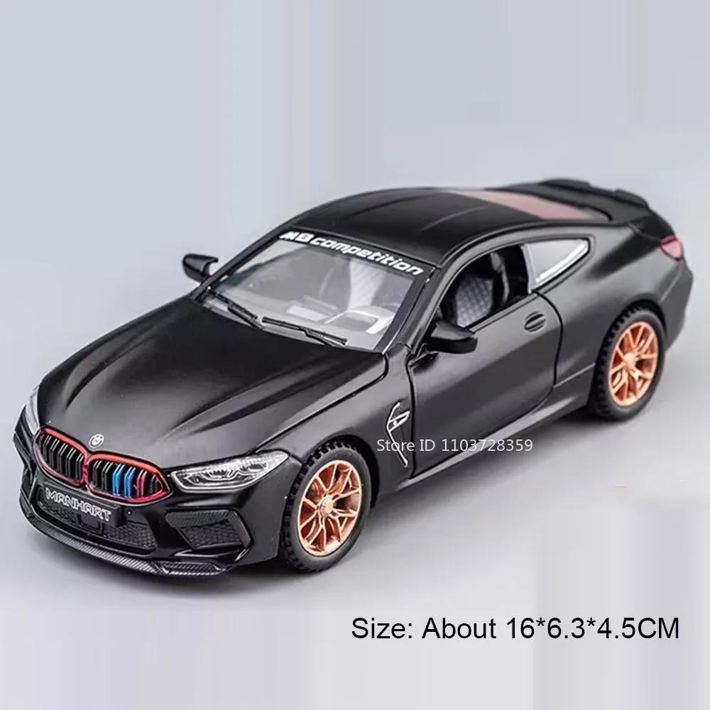 1:32 Scale M8 Model Toy Miniature Supercars Alloy Diecast Sports Cars Sound Light Doors Opened Pull Back Ornament for Kids Gifts