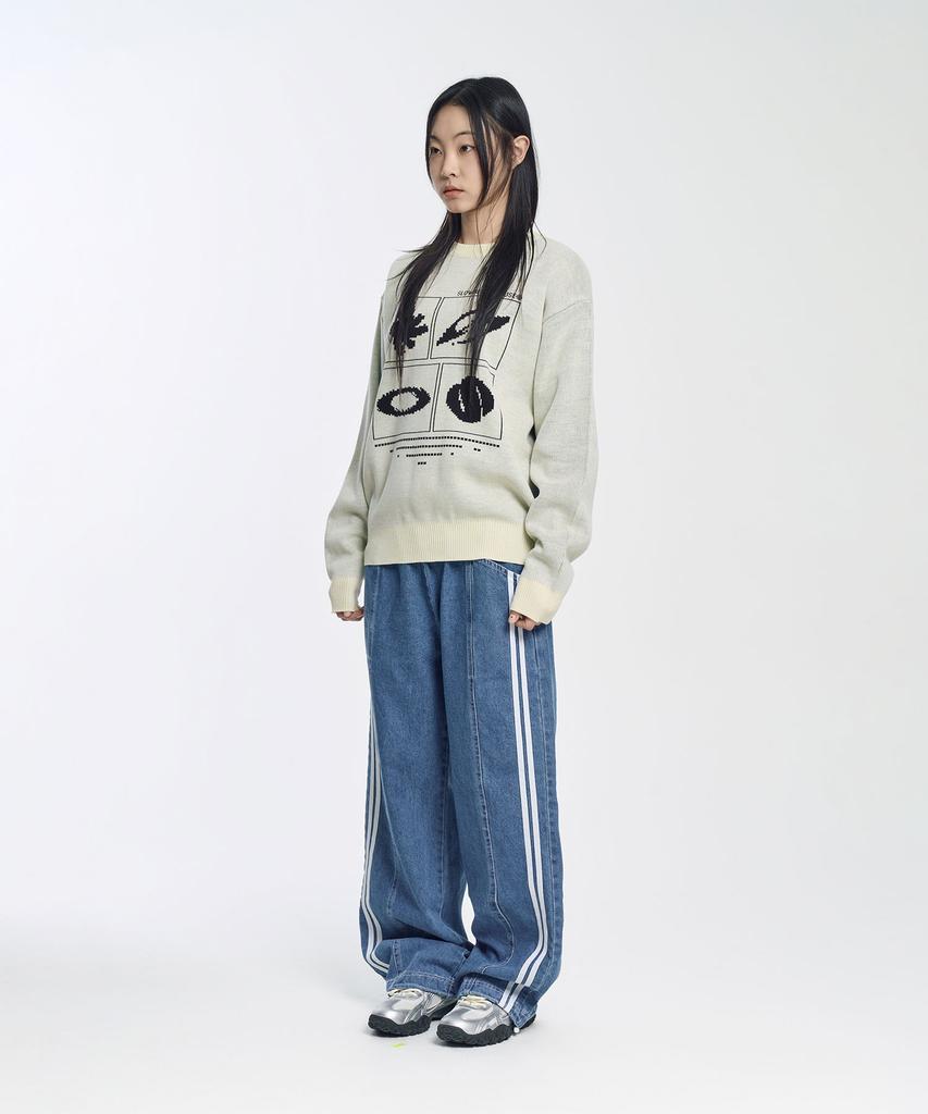 SLOW RECORD HOUSE Side Track Denim Pants_Medium Blue