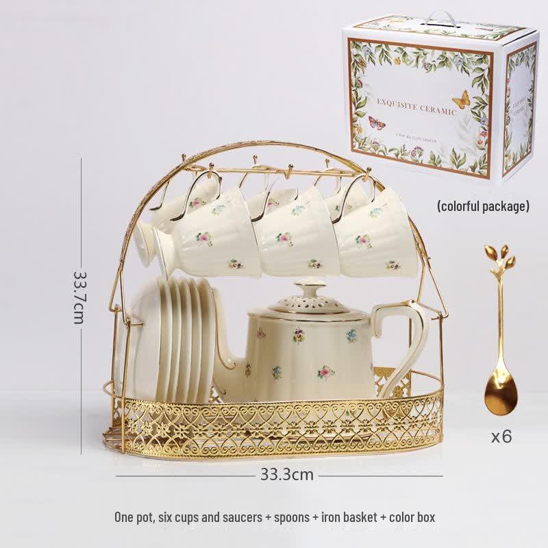 French Retro Ceramic Coffee & Tea Set