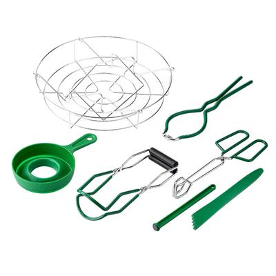 7 ks Profesionální sada na zavařování Zavařovací trychtýř Zvedák sklenic Klíč na sklenice Kuchyňské kleště Odstraňovač bublinek Víko