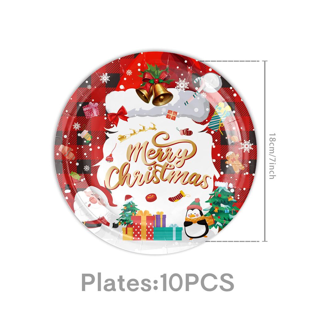 Christmas Themed Party Supplies Holiday Decorations Party Arrangements Christmas Flag Paper Plates Paper Cups Paper Towels
