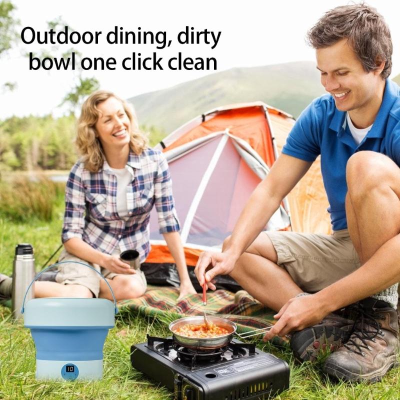 Portable Folding Miniature Dishwasher Dishwashing Machine Turbocharged Water Flows Dish Washer for Apartments Camping