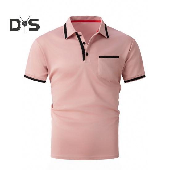 Pánská letní košile s krátkým rukávem, slim fit, jednobarevná, knoflíková, s límečkem, náprsní kapsou, měkká, prodyšná, přes hlavu, ležérní, business top, golf, tenis