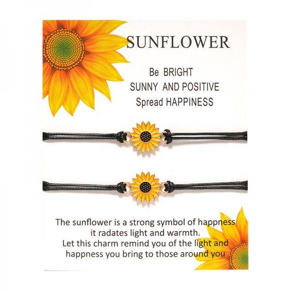 2pcs/set Minimalist Sun Moon Charm Couple Bracelet Friendship Jewelry Gift Handmade Adjustable Braided Rope Bracelets Wholesale