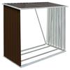 Galvanized Steel Wood Storage Shelter 163x83x154 Cm - VIDAXL - Brown