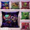 I-Invader Z-Zim Cushion Cover Summer Coolness Linen Fabric Double-Sided Printing Pillow Case Sofa Home Decor Gift
