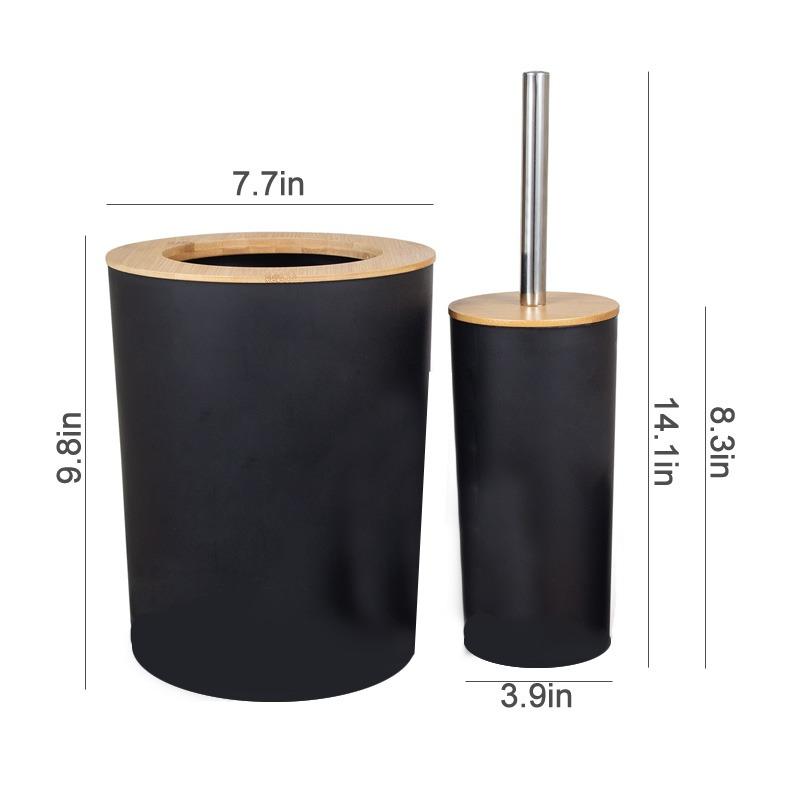 Set di accessori da bagno 6 pezzi in bambù, include dispenser di sapone