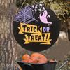 Halloween Party Festive Home Décor Spooky Atmosphere Colorful Printing Large Wooden Sign Naughty Pattern Design