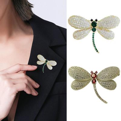 Rhinestone Dragonfly Brooch Alloy Dragonfly Brooch Pin Sparkling Lapel Pin Fashion Outfit Accessory for Women Dresses Shirts Coats