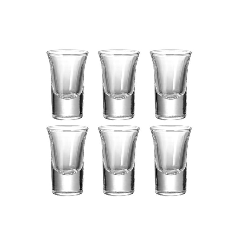 6pcs Set Small Liquor 30ml 1oz Shot Cup Drinking Tool Wedding Red Wine Glasses Party Bar Club Whiskey Cocktail Mugs Transparent