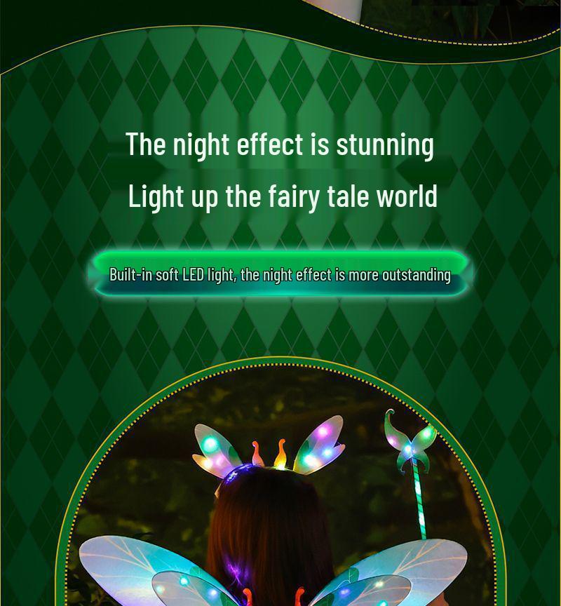 Forest Elf Princess Luminous Wings Toy - Angelic Fairy Decoration for Kids