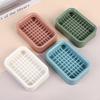 1Pc Creative Grid Soap Box Bathroom Double Drain Soap Box, Portable Plastic Soap Box Factory