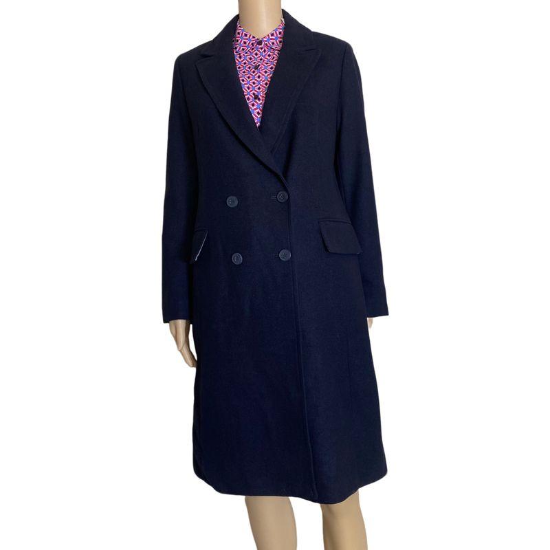 

Foreign Trade Export South korea Original Single Double Breasted Classic Blue Wool coat Suit Collar Mid-Length Professional Commuter Spring Dark Blue 77