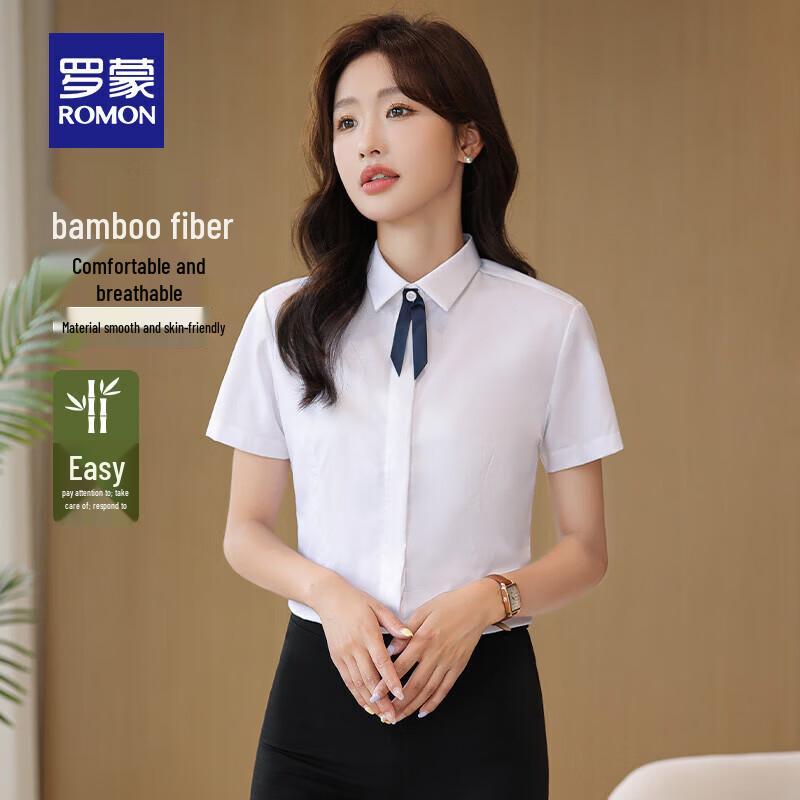 

ROMON Women s Short Sleeve Business Commuter Shirt ND301
