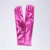 Women Faux Leather Sparkly Metallic Long Gloves for Evening Costume Party Dance