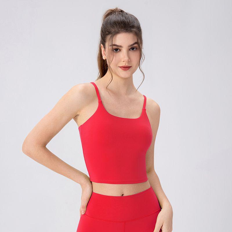

Export Sports Intimates Yoga Vest Female Shockproof Quick-Drying Running Workout Beauty Back Sling Yoga Clothes Bra Tops Bright red S