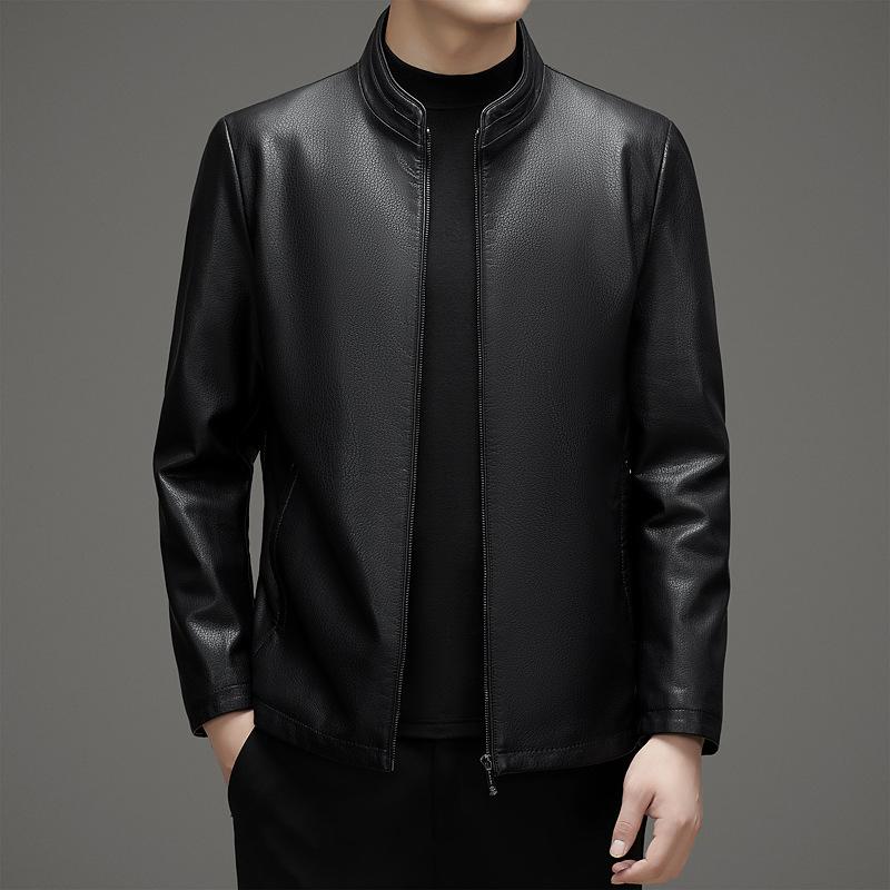 Genuine Leather Jacket Men's New Middle-aged Dad's Sheepskin Jacket Casual Jacket