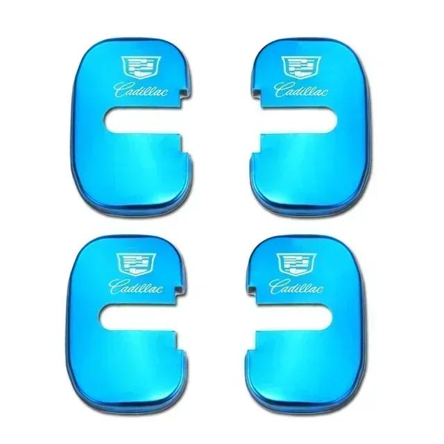 

4pcs Car Door Lock Cover Protection Stickers for Cadillac CTS Escalade ATS Auto Interior Decal Replacement Logo Accessories