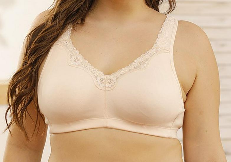 

European & American Plus Size Wireless Comfortable Bra - Enhances Bust, Smooths Silhouette 90E телесный