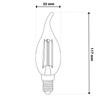 6X E14 Led Bulb Candle Ba35 2.2W 470Lm = 40W 2700K Warm 360° Filament Class A Lumiled