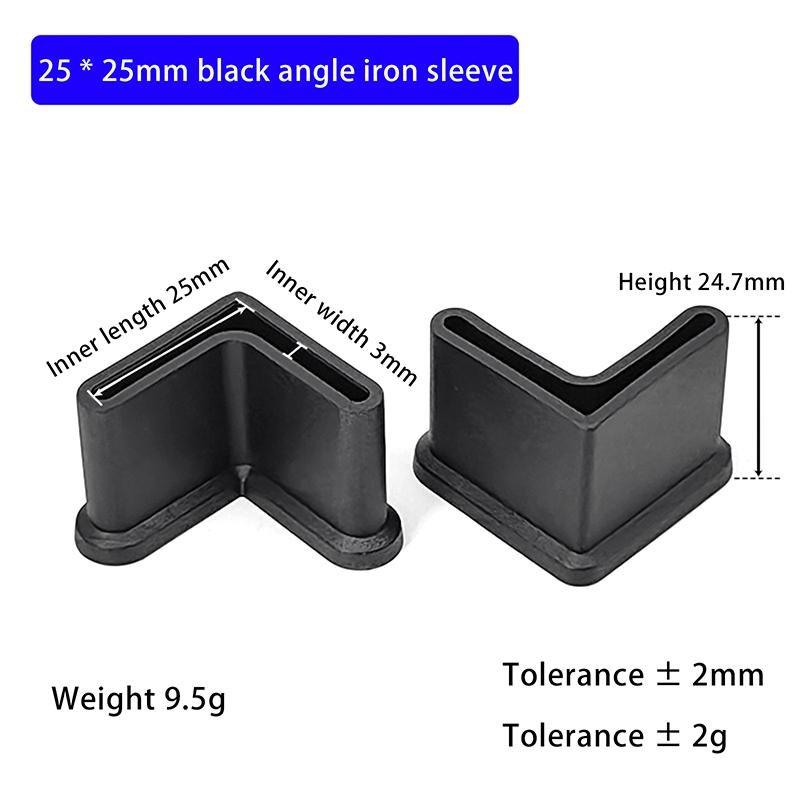 10Pcs L Type Rubber Base Non-Slip Foot Pad Slotted Angle Bar Triangle Feet Shelf Iron Bed Foot Cover Protective Rubber Sleeve