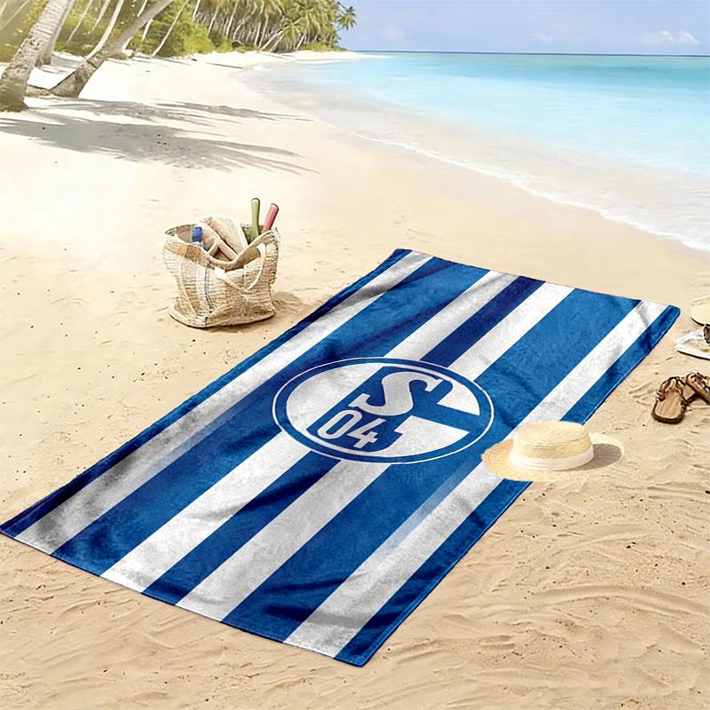 Asciugamano da Spiaggia Stampato FC Schalke 04, Asciugamano Grande Morbido ad Asciugatura Rapida per Spiaggia Campeggio Nuoto