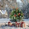 Lighted Artificial Christmas Urn Filler Battery Operated Pre-lit Xmas Pine Tree with Tripod Stake And 50 LED Light Outdoor Planter Filler