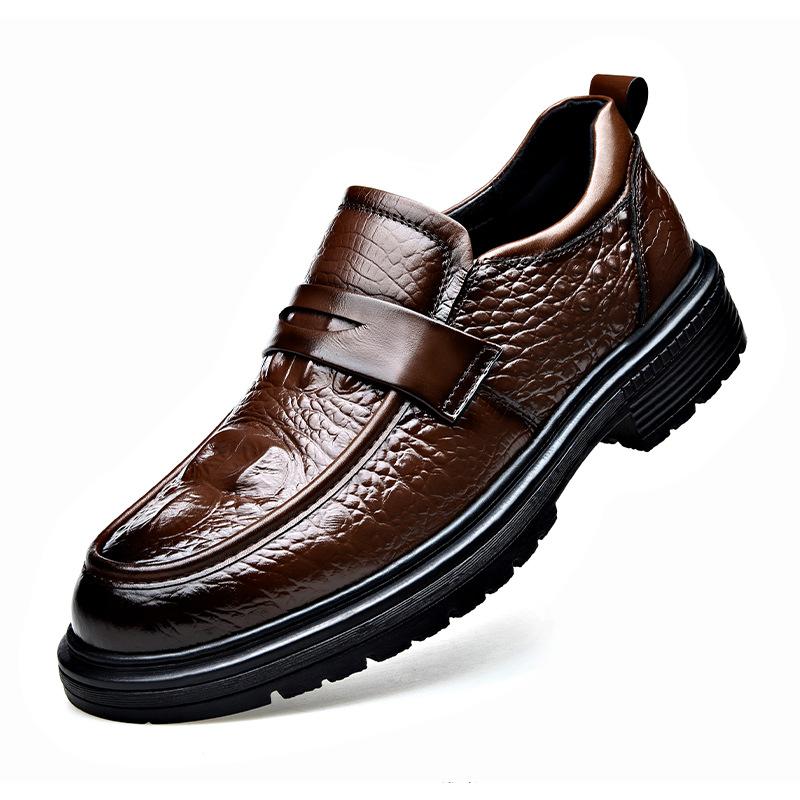 Fashion British Platform Cowhide Business Dress Shoes for Men Spring Autumn Designer Men's Wedding Shoes Fashion Cow Leather Shoes Male