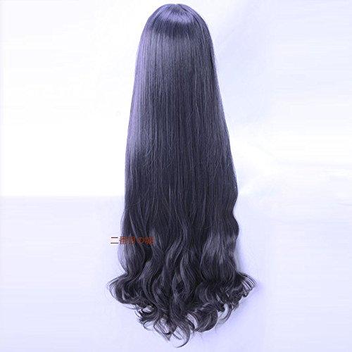 Heat-resistant cosplay wig, "Second Castle," black-purple, long, curly hair, perfect for Halloween and event costumes + 2 bonus items