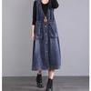 Casual Denim Jacket Dress With Large Pockets For Spring Fashion Enthusiasts