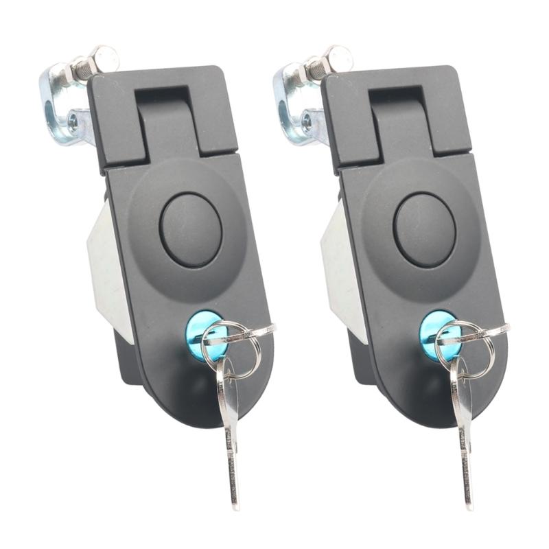 Door Lock Hardware with Push Button Operation, Key Cylinder and Metal Bracket for Compartment Door Service Use