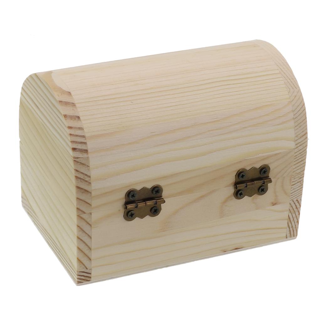 Plain Wooden Box Wooden Arched Hinged Storage Boxes Craft