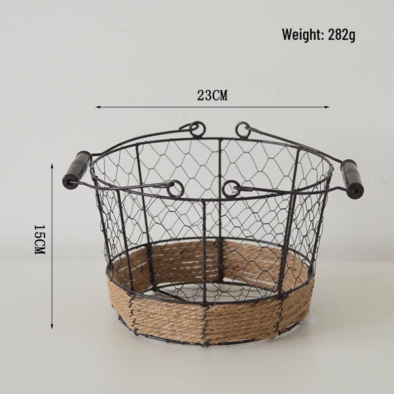 

Кованая железная корзина для фруктов и овощей - Ретро хранение закусок и хлебница