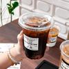 10Pcs Clear Plastic Cup With Strawless Lids Disposable Cups For Iced Coffee Or Juice Party Smoothie Milkshake Cold Drinks