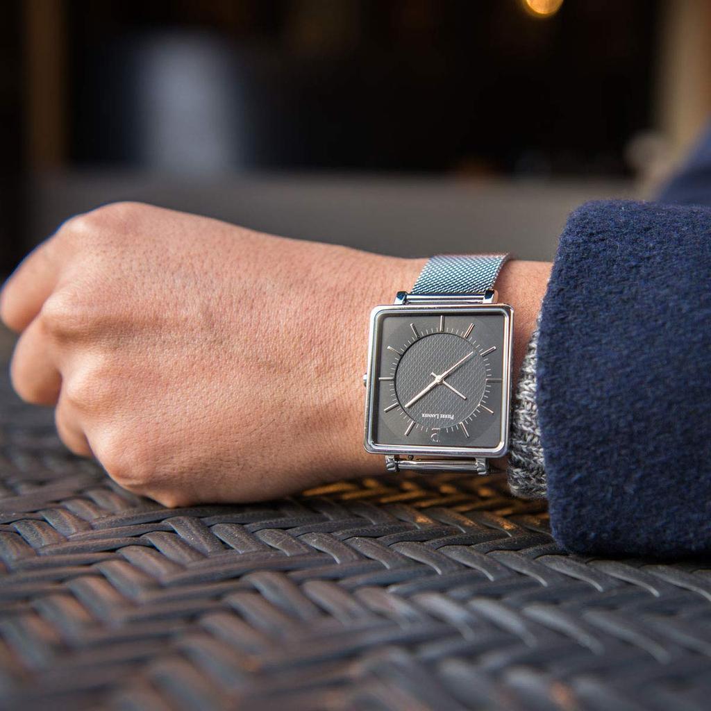 Pierre Lannier Watch Rekare Collection Mesh Belt P210F138 Imported Silver x Black [Pierre Lannier] Men's [Regular Product]