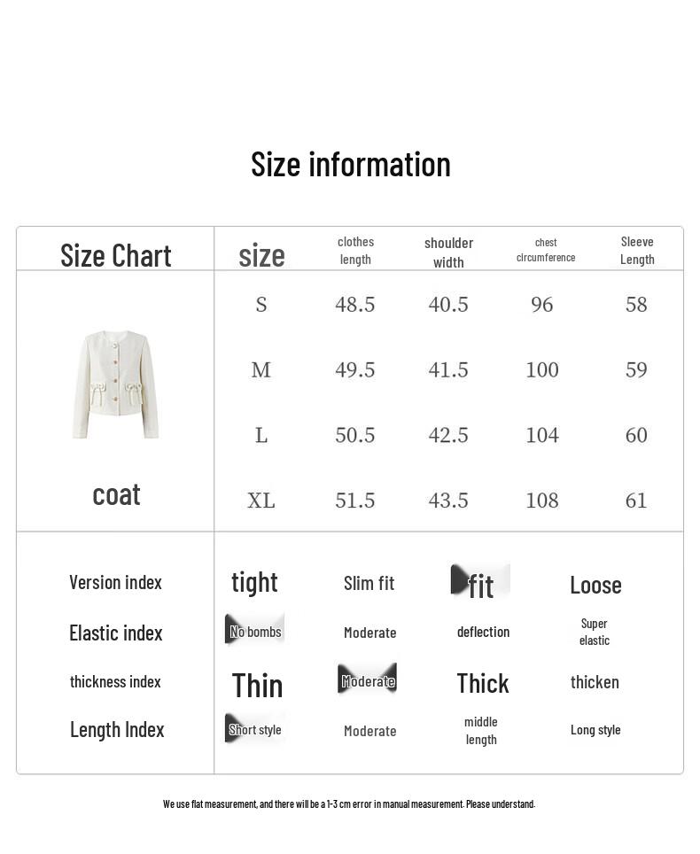 Qiushuiyiren H-förmige Rundhals-Einreiher-Gepolsterte Kurze Jacke