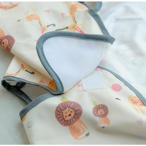 Bell Baby kojenecký samonavlékací bryndák s dlouhým rukávem a částečným krytím, (obnovený) žluté zvíře, 1 kus, 1 kus