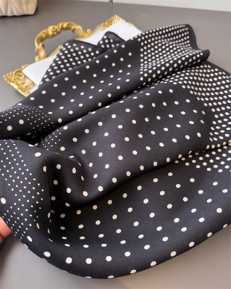 2026 New Polka Dot Print Female Neck Scarf Women Square Hair Scarves Foulard Head Band Shawls Wraps Neckerchief Bandana