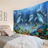Unterwasserwelt Wandteppich Wandbehang Delfin Hai Seetang Heimkunst Dekoration Hintergrund Schlafzimmerwand Cartoon Dekoration