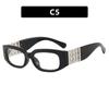European and American fashion pearl decorative sunglasses trend photo sunglasses UV protection plain all-match sunglasses